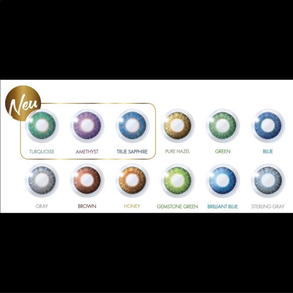 NWT Amethyst 3 pairs/6 cosmetic eye lenses w/case - Picture 3 of 3